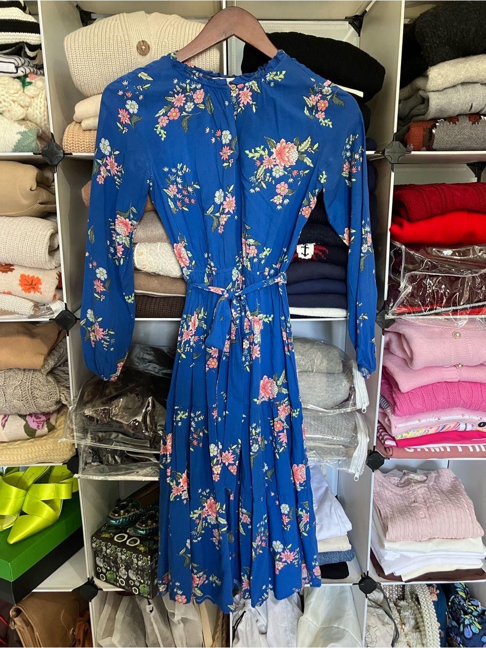 EUC Loft Floral Midi Dress